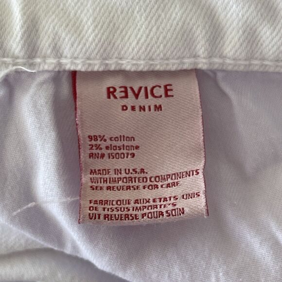 Revice Denim SZ 28 Straight Jeans Hi-Rise Pockets Zip-Fly White Womens - Long - Picture 8 of 9
